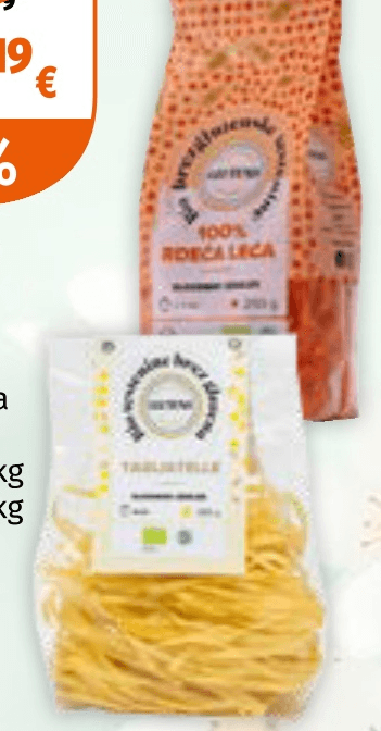 Gluteno tagliatelle ili tjestenina crvena leća 280 g ili 250 g - Akcija u trgovini Mueller
