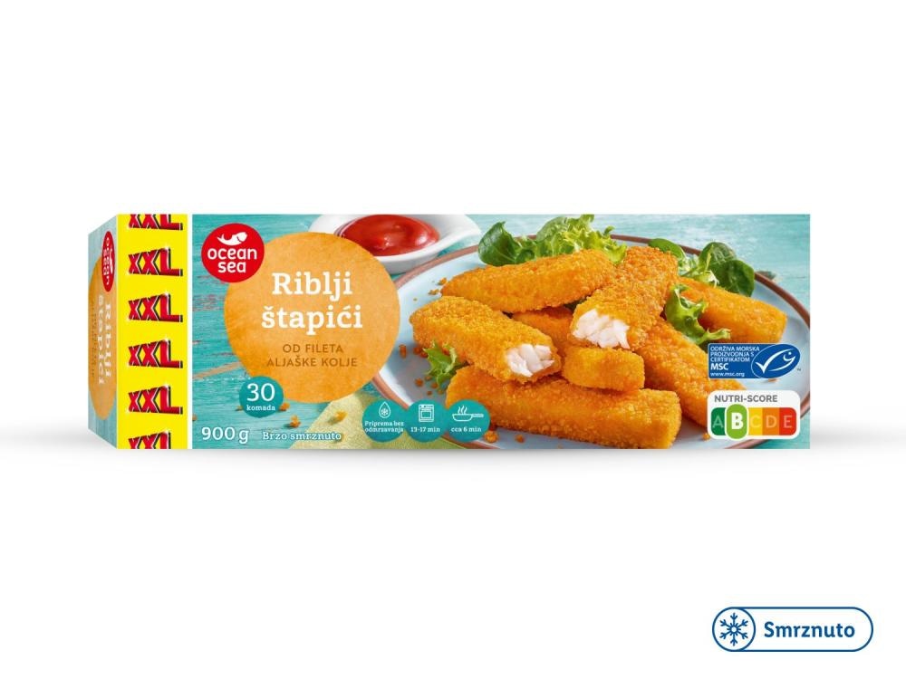 Ocean Sea Panirani riblji štapići XXL 900 g - Akcija u trgovini Lidl