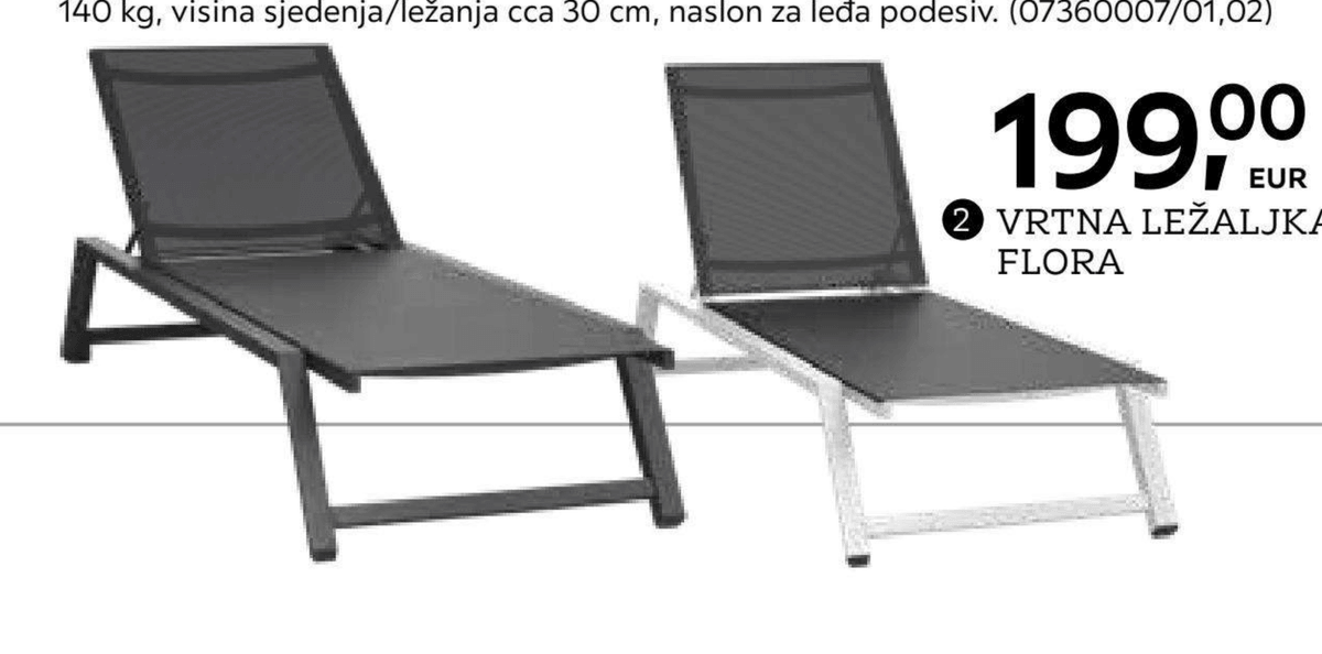 Vrtna ležaljka Flora - Akcija u trgovini Lesnina