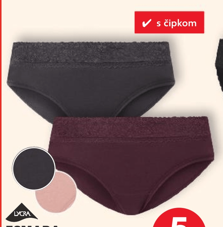 Esmara ženske hipster gaćice 5 kom Akcija u trgovini Kaufland