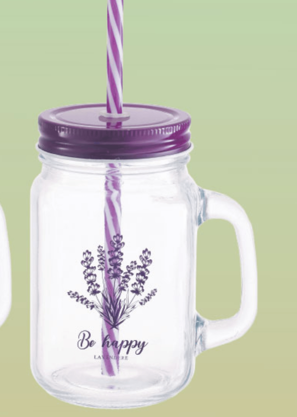 Staklenka s poklopcem i slamkom 400 ml - Akcija u trgovini KTC