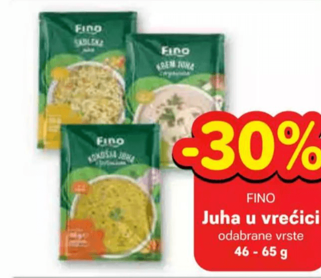 Fino Juha u vrećici 46 - 65 g Akcija u trgovini Plodine