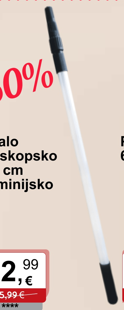 Držalo teleskopsko aluminijsko 300 cm - Akcija u trgovini KTC