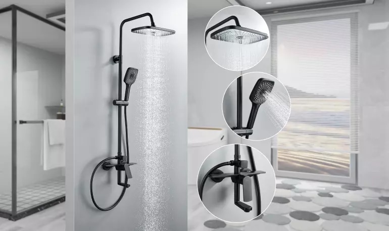 Tuš set Kama Black Aqua Mercado Akcija u trgovini Merkury