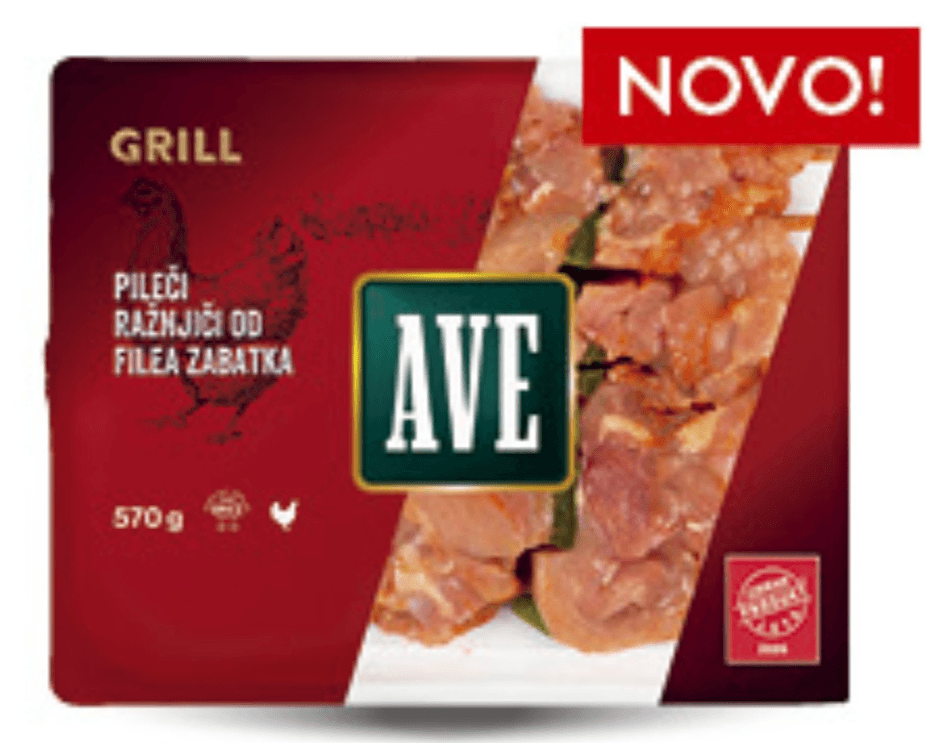 AVE Pileći ražnjići od filea zabatka 570g - Akcija u trgovini Konzum
