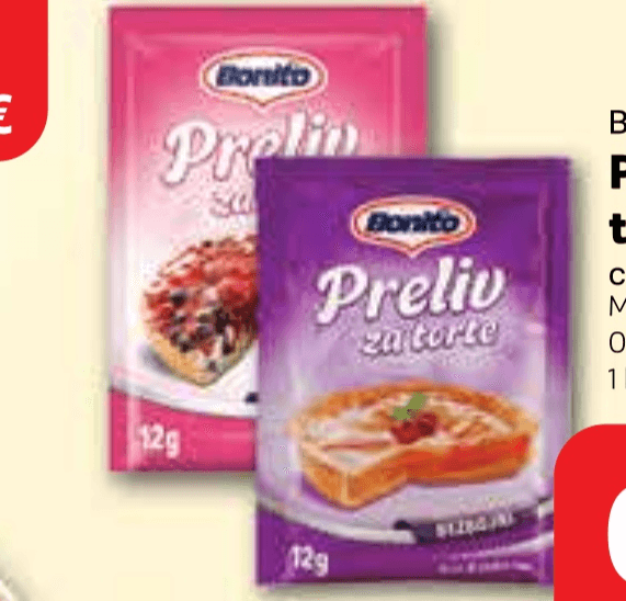 Bonito Preljev za tortu 12 g - Akcija u trgovini Plodine