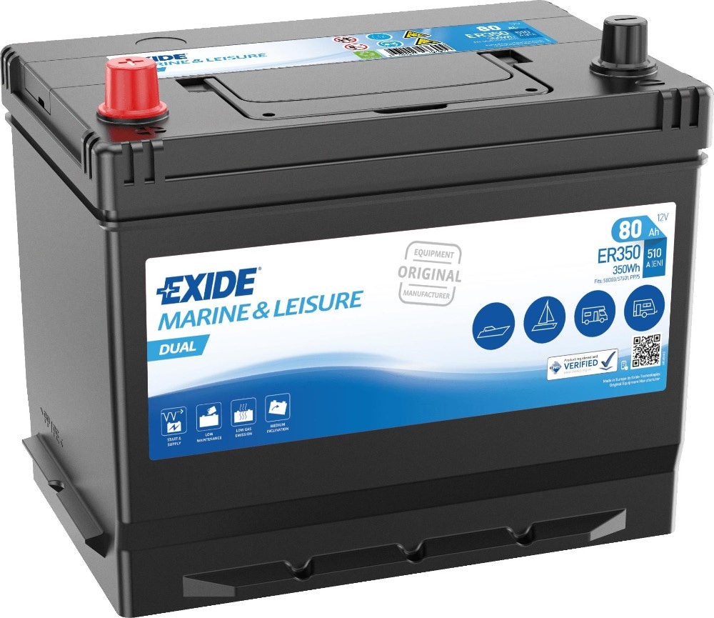 Akumulator Exide Marine Dual ER350 80Ah L+ - Akcija u trgovini Tokić