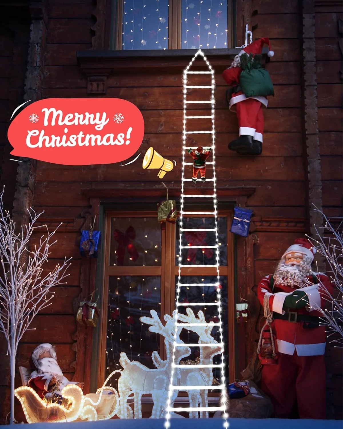 Djed Božićnjak na LED ljestvama - Akcija u trgovini Bauhaus