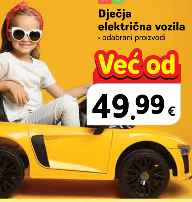 Dječja električna vozila - Akcija u trgovini Plodine
