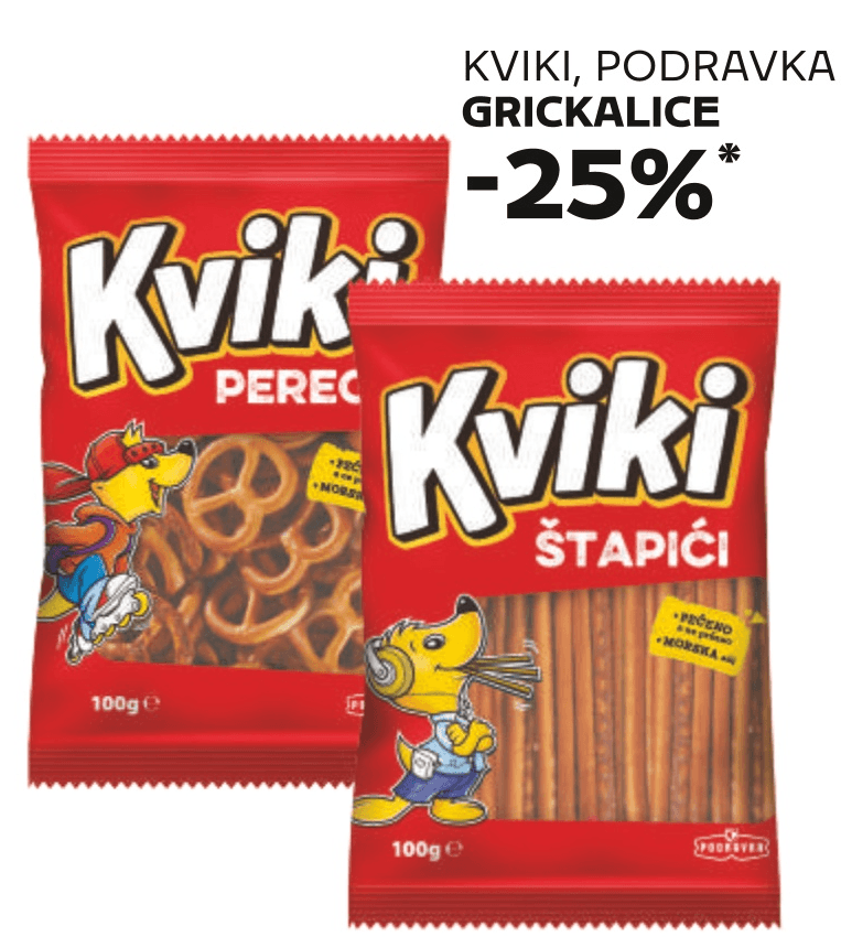 Kviki Grickalice Kviki, Podravka - Akcija u trgovini Tommy