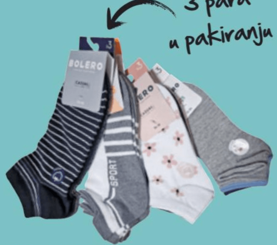 Stopalice za djecu i odrasle 3 para u pakiranju Bolero - Akcija u trgovini Spar