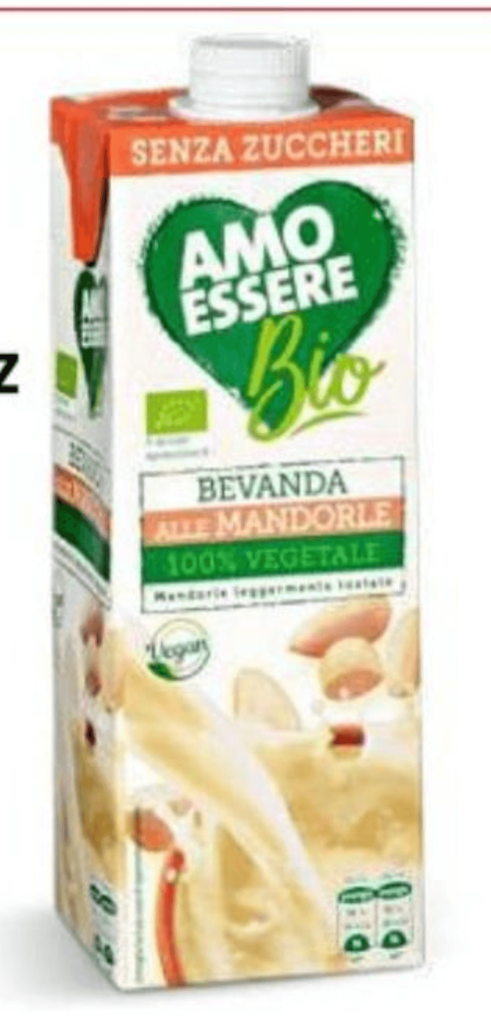 Bio napitak od badema bez šećera 1 l Amo Essere Bio - Akcija u trgovini Eurospin