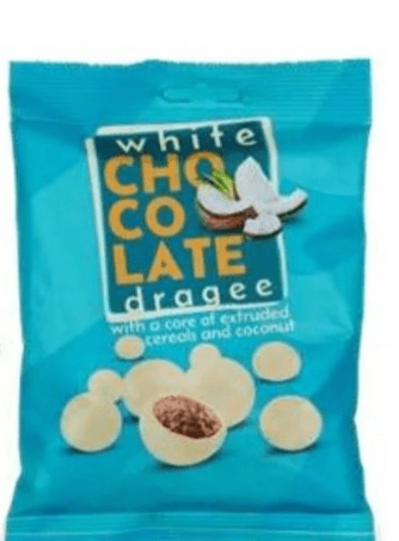 Draže bijela čokolada s kokosom 80 g - Akcija u trgovini Eurospin