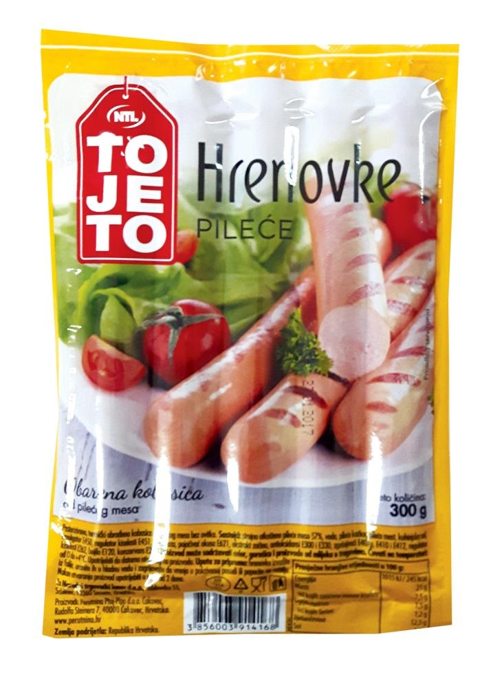 Hrenovke pileće Tojeto 300 g - Akcija u trgovini NTL