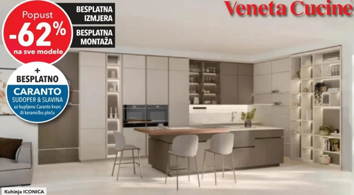 Vrhunske kuhinje po mjeri Veneta Cucine - Akcija u trgovini Harvey Norman