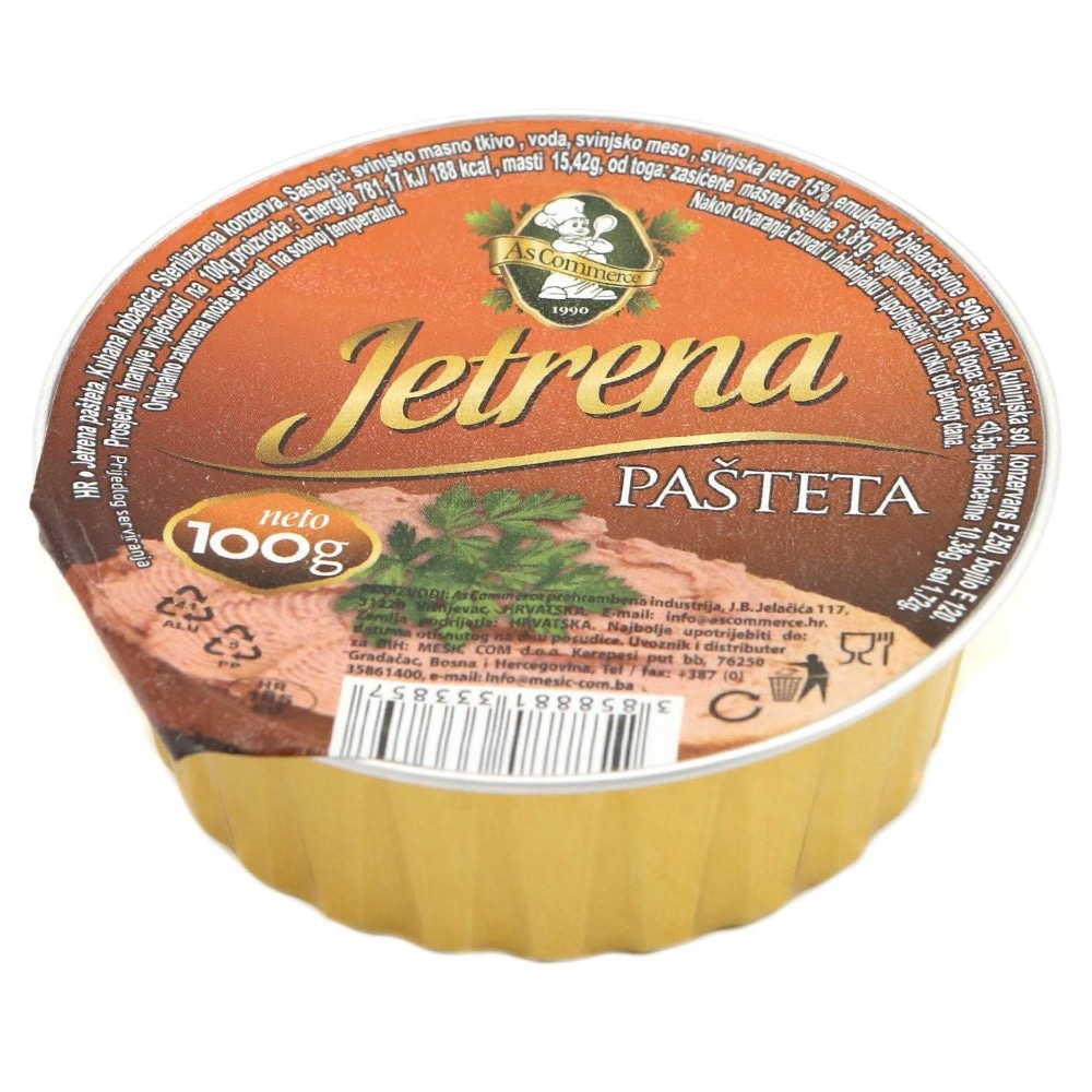 Pašteta As Commerce jetrena, pileća, čajna, juneća 100 g Akcija u trgovini Boso