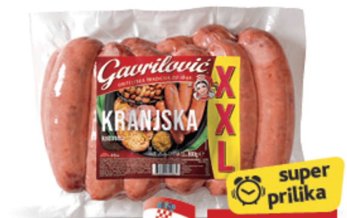 Kranjska Kobasica 800g Gavrilović - Akcija u trgovini Konzum