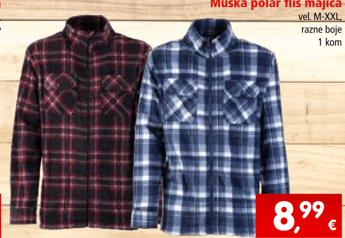 Muška polar flis majica 1 kom - Akcija u trgovini Interspar