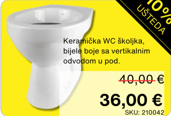 WC školjka GTL-CL-010 - Akcija u trgovini Alles