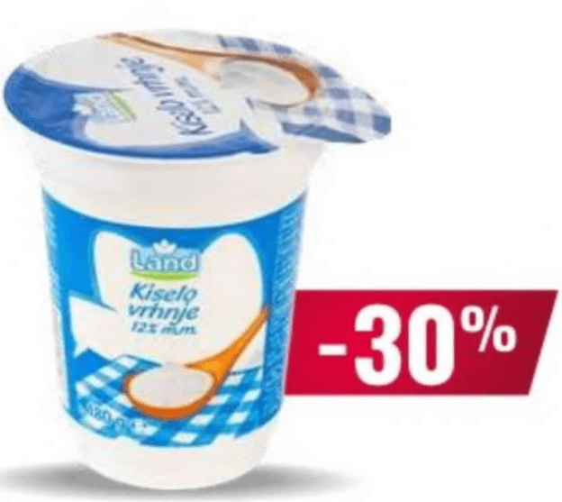 Kiselo vrhnje Land 180 g - Akcija u trgovini Eurospin