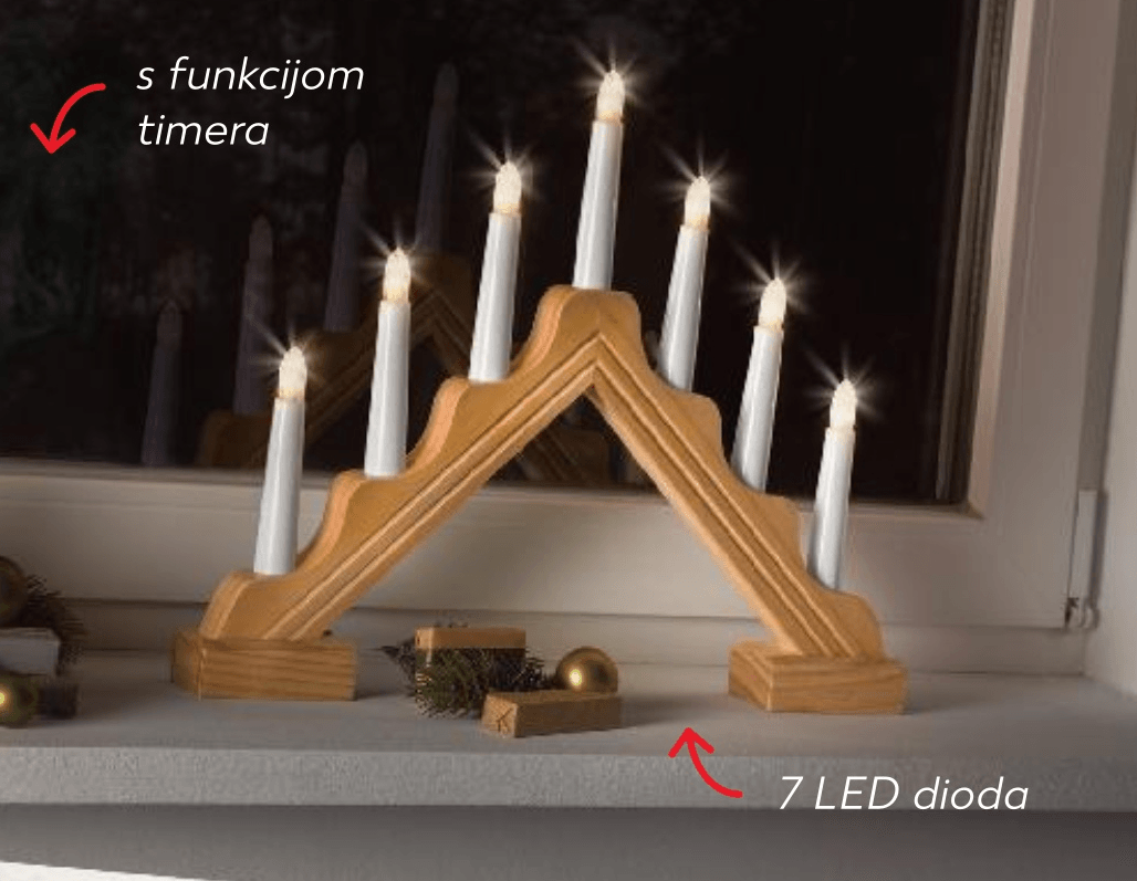 Dekoracija za prozor od drva - Akcija u trgovini Kaufland