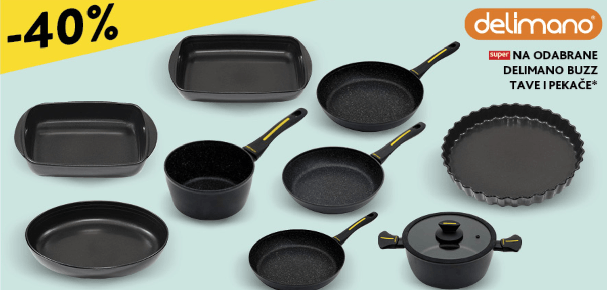 Odabrane Delimano Buzz tave i pekače - Akcija u trgovini Konzum