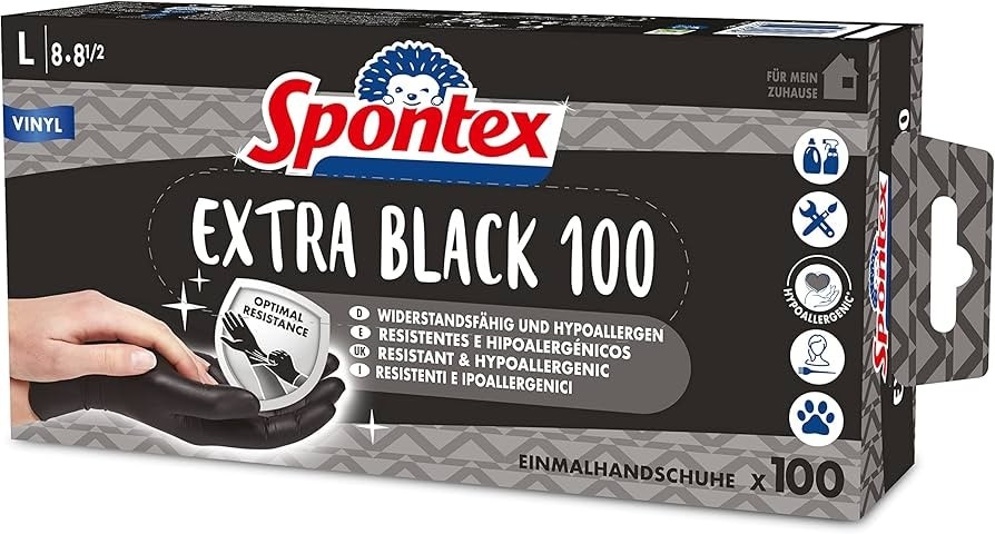 Spontex Extra Black jednokratne rukavice 100 kom - Akcija u trgovini Mueller