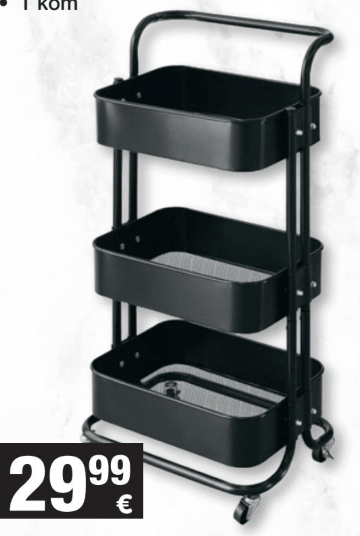 Metalna polica s kotačićima i ručkom Bob 1 kom - Akcija u trgovini Interspar