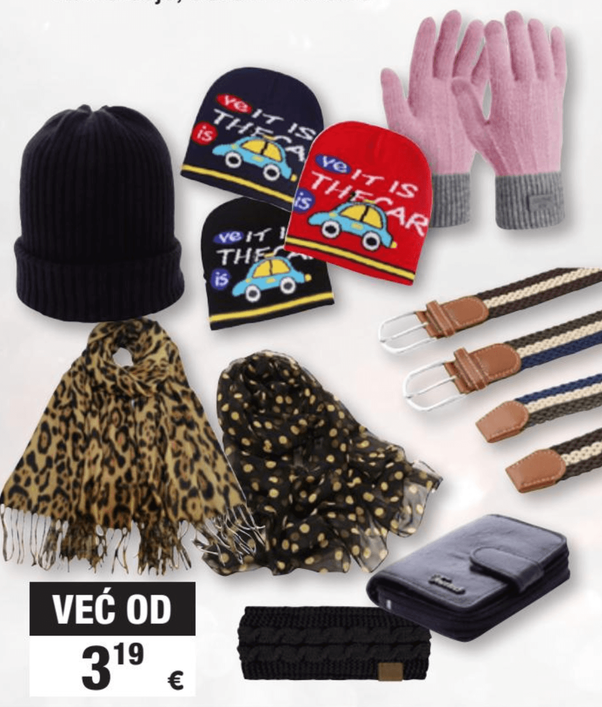 Novčanik, remen, kapa, šal ili rukavice - Akcija u trgovini Interspar