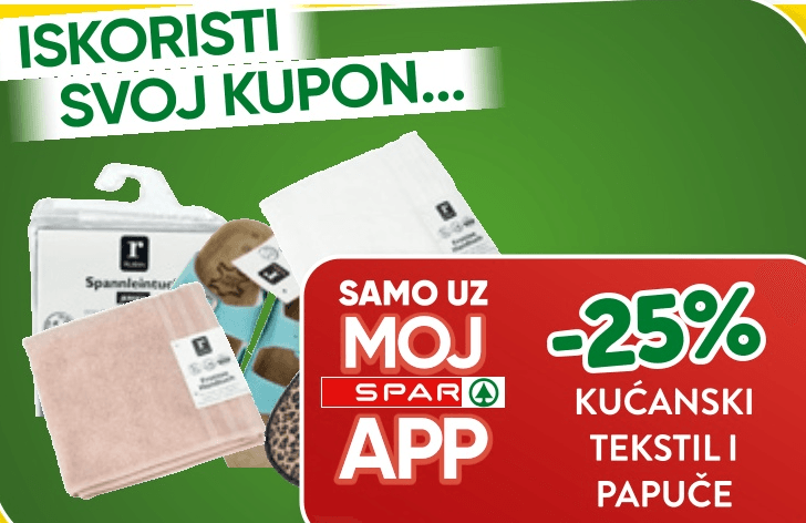 Kućanski tekstil i papuče - Akcija u trgovini Spar