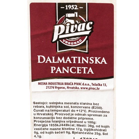 Pivac Dalmatinska panceta cca 800 g - Akcija u trgovini Lidl