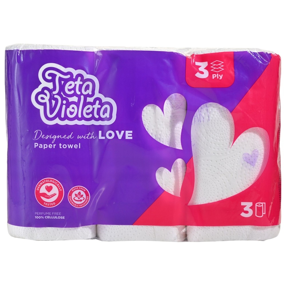 Teta Violeta Ručnici Economy dvoslojni 3 role Akcija u trgovini Vrutak