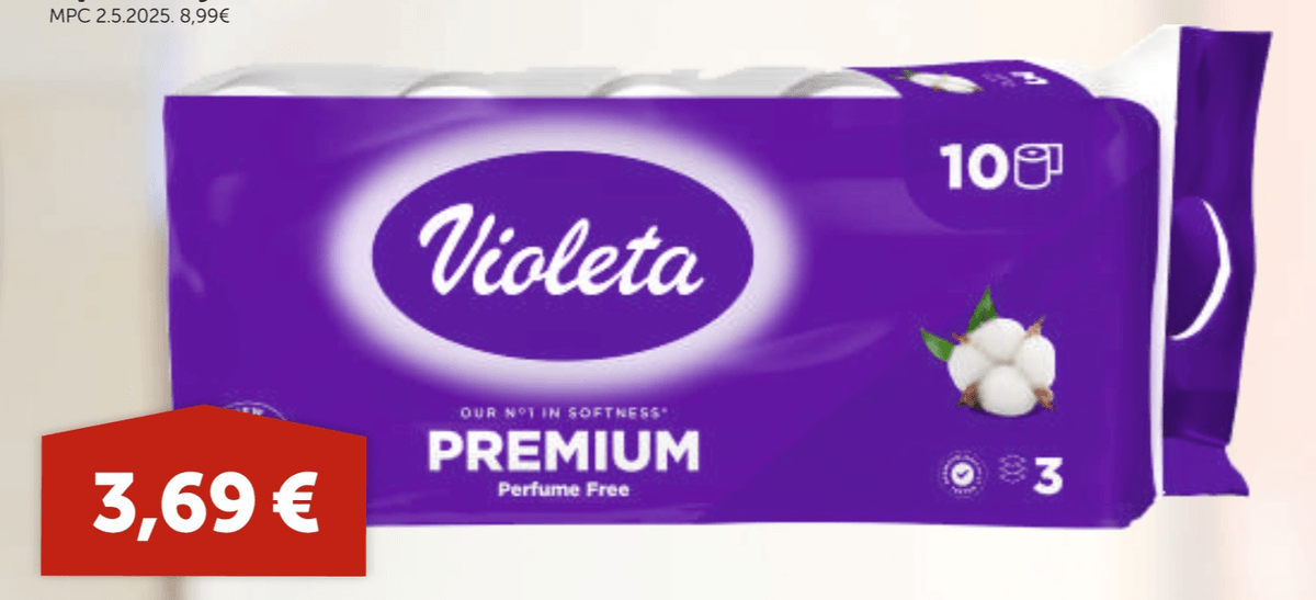 Toaletni papir Violeta 1 pakiranje - Akcija u trgovini Boso