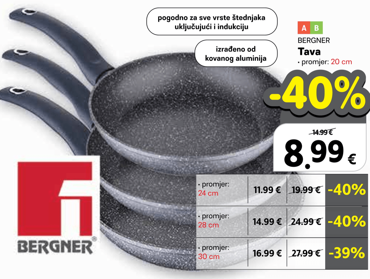 Bergner Tava 20 cm - Akcija u trgovini Plodine