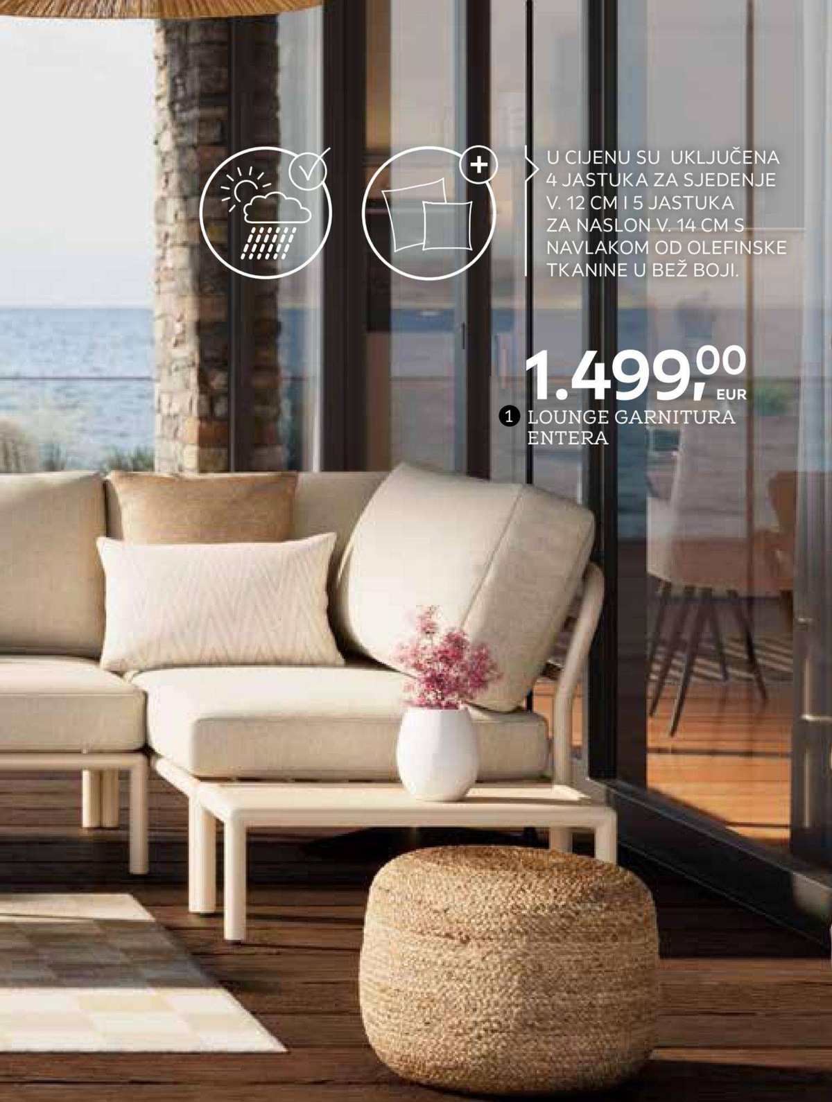 Lounge vrtna garnitura Entera Lesnina XXXL - Akcija u trgovini Lesnina