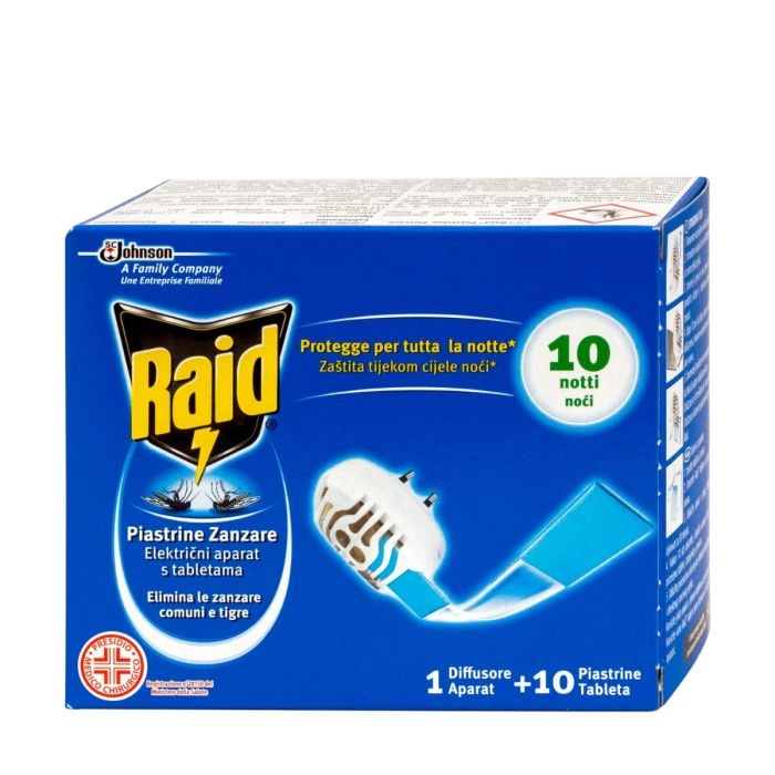 Raid električni aparat protiv komaraca + 10 tableta - Akcija u trgovini Plodine