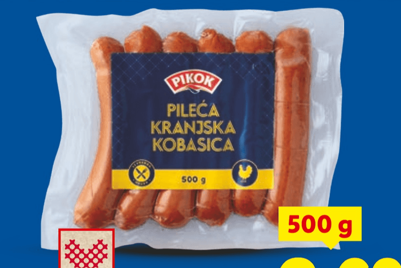 Pikok Pileća kranjska kobasica 500 g - Akcija u trgovini Lidl