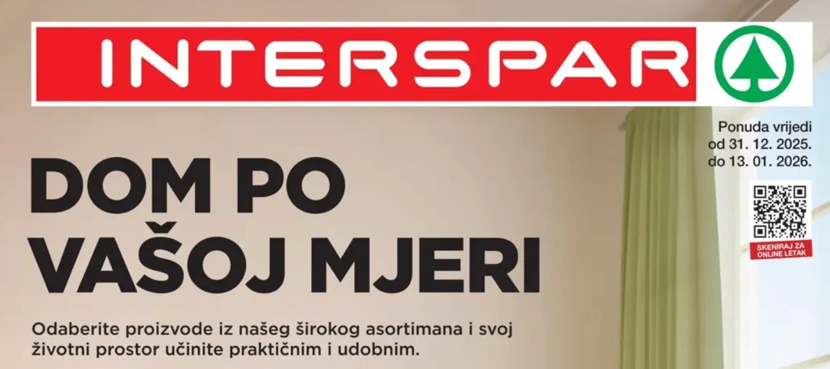 Interspar katalog: Top ponude iz "Dom po Vašoj mjeri" od 31.12. do 13.01.2026