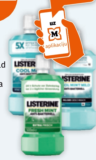 Listerine Cool Mint, Fresh Mint ili Cool Mint Mild vodica za ispiranje usta 500 ml - Akcija u trgovini Mueller