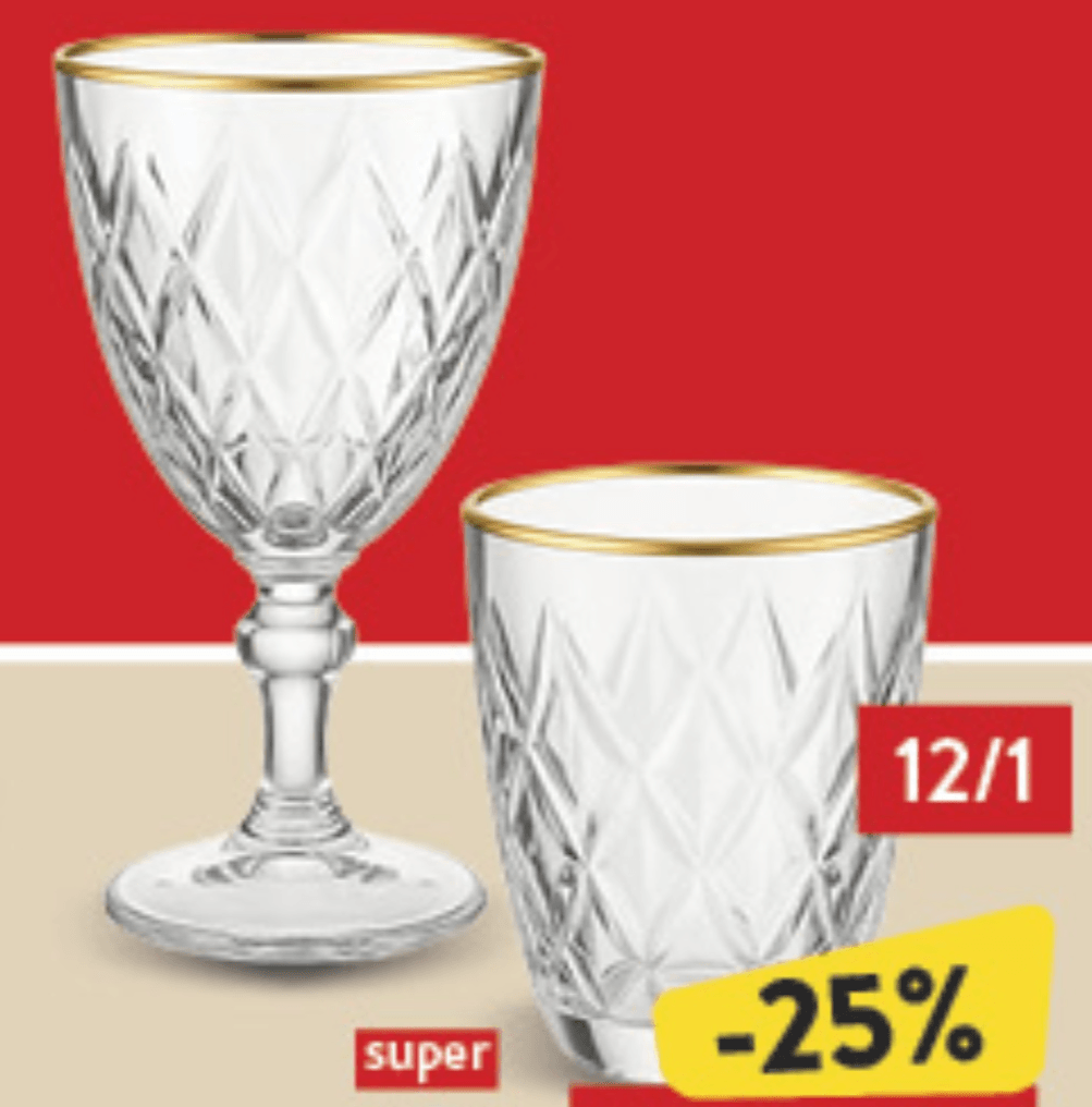 Čaše 12/1, set - Akcija u trgovini Konzum