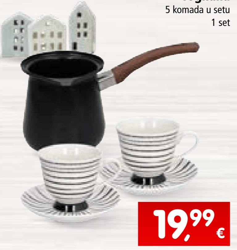 Set šalica i posuda za kavu Black white 5 komada u setu, 1 set Tognana - Akcija u trgovini Interspar