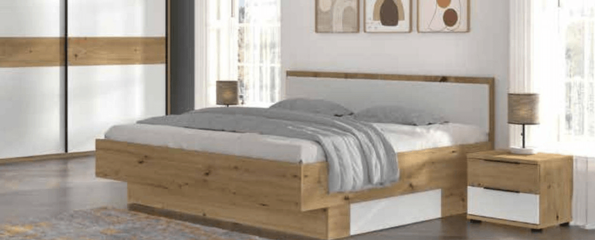 Spavaća soba Oslo krevet 160x200cm + ormar 215x225x60cm + 2x noćni ormarić 45x46x40cm - Akcija u trgovini Harvey Norman