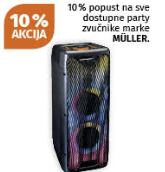 Party zvučnici Müller - Akcija u trgovini Mueller