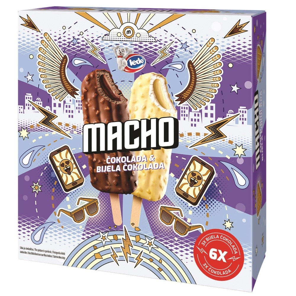 Macho sladoled čokolada i bijela čokolada 6x75 ml Akcija u trgovini Kaufland