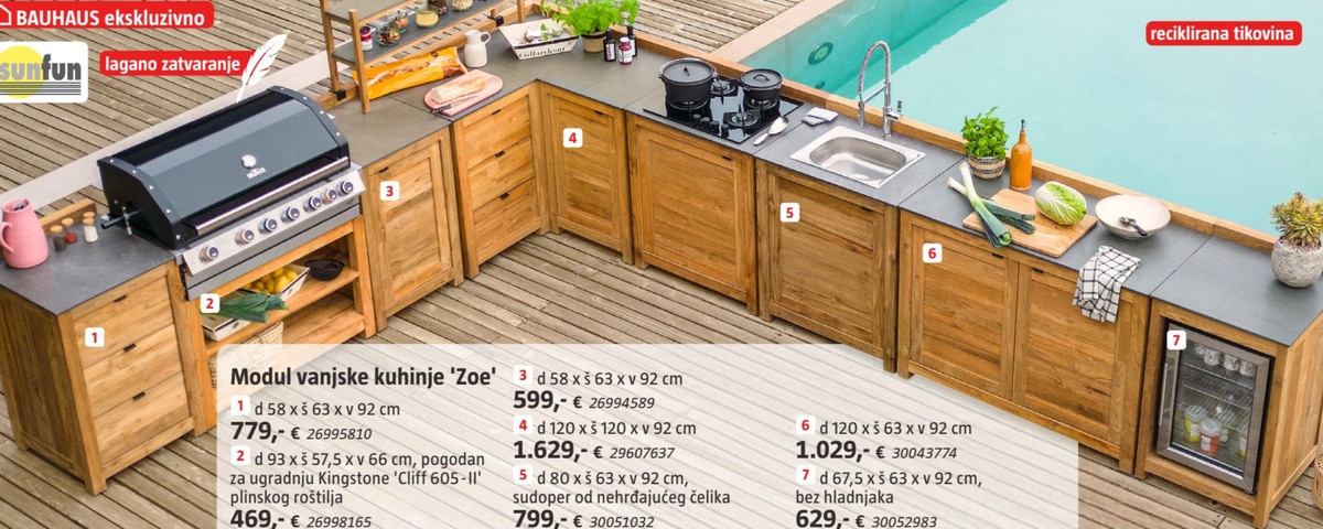 Modul vanjske kuhinje 'Zoe' - Akcija u trgovini Bauhaus