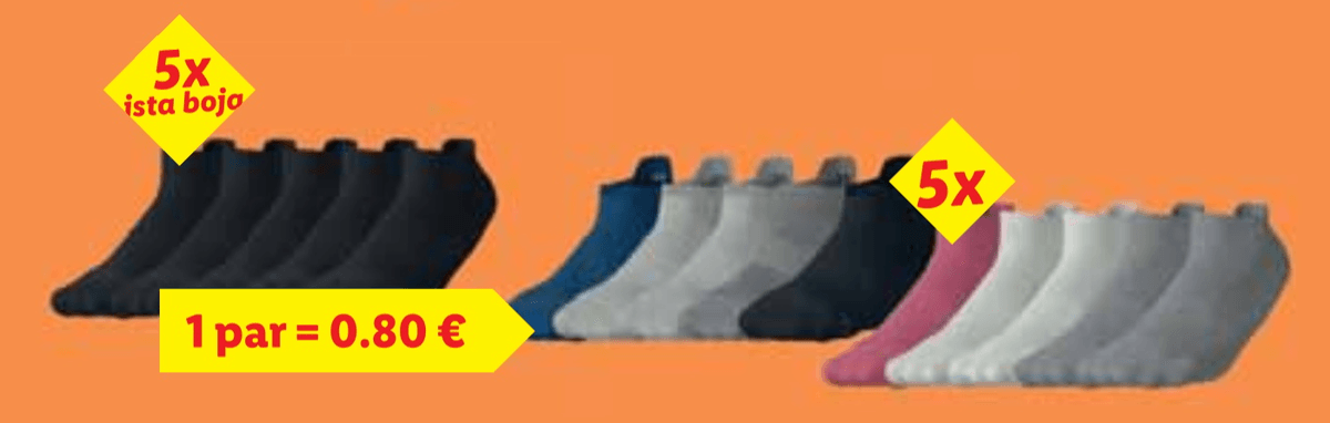 Crivit Stopalice 5 pari - Akcija u trgovini Lidl