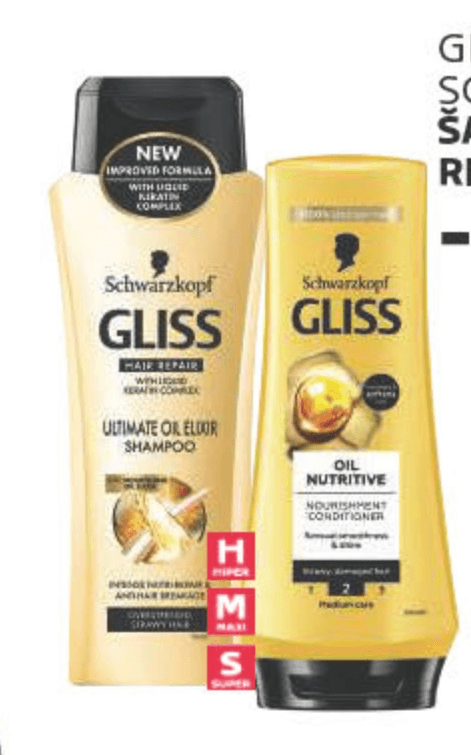Gliss, Schwarzkopf Šampon ili regenerator - Akcija u trgovini Tommy