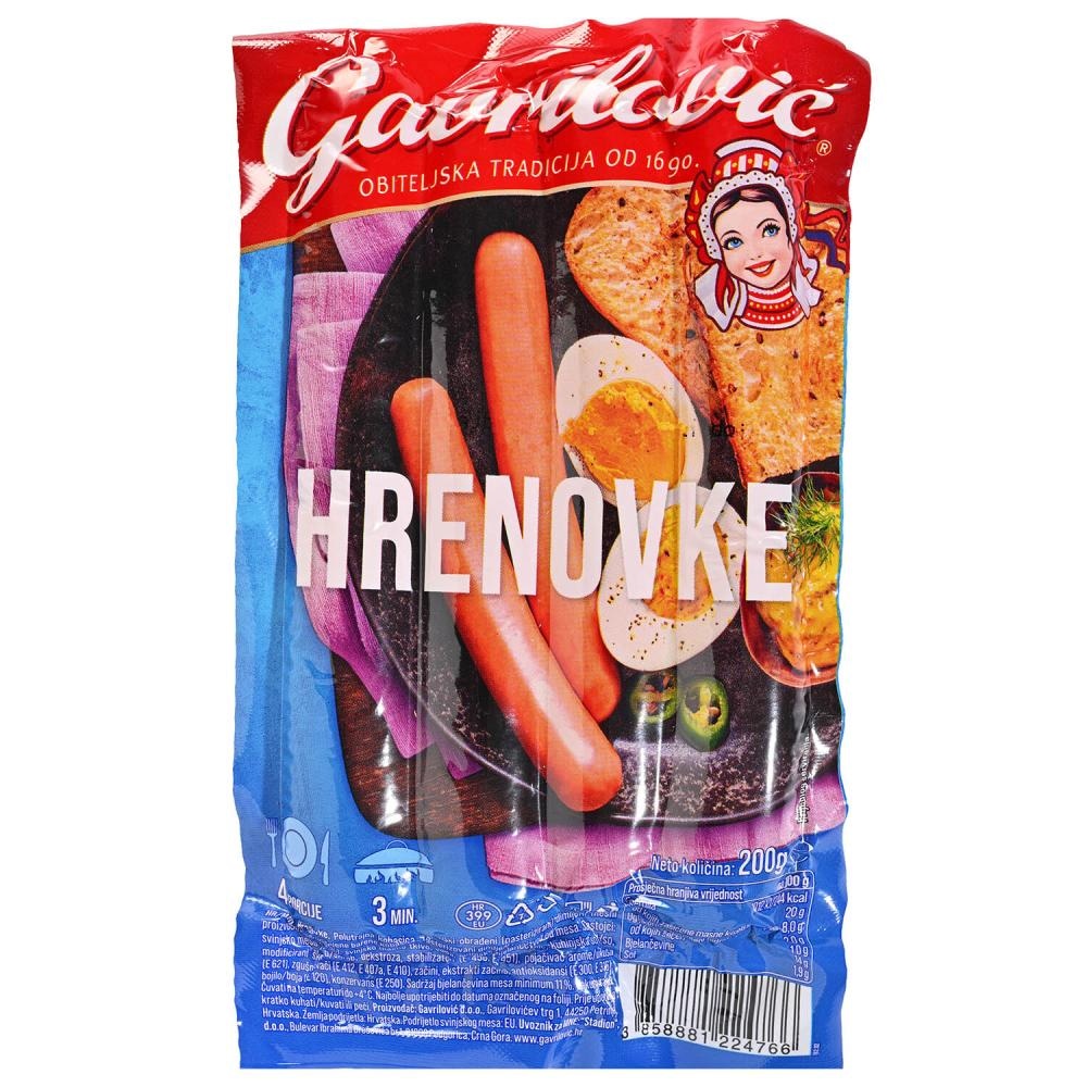 Hrenovke od svinjskog mesa 200 g Gavrilović - Akcija u trgovini Plodine