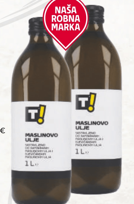 T! Maslinovo ulje 1 L - Akcija u trgovini Tommy