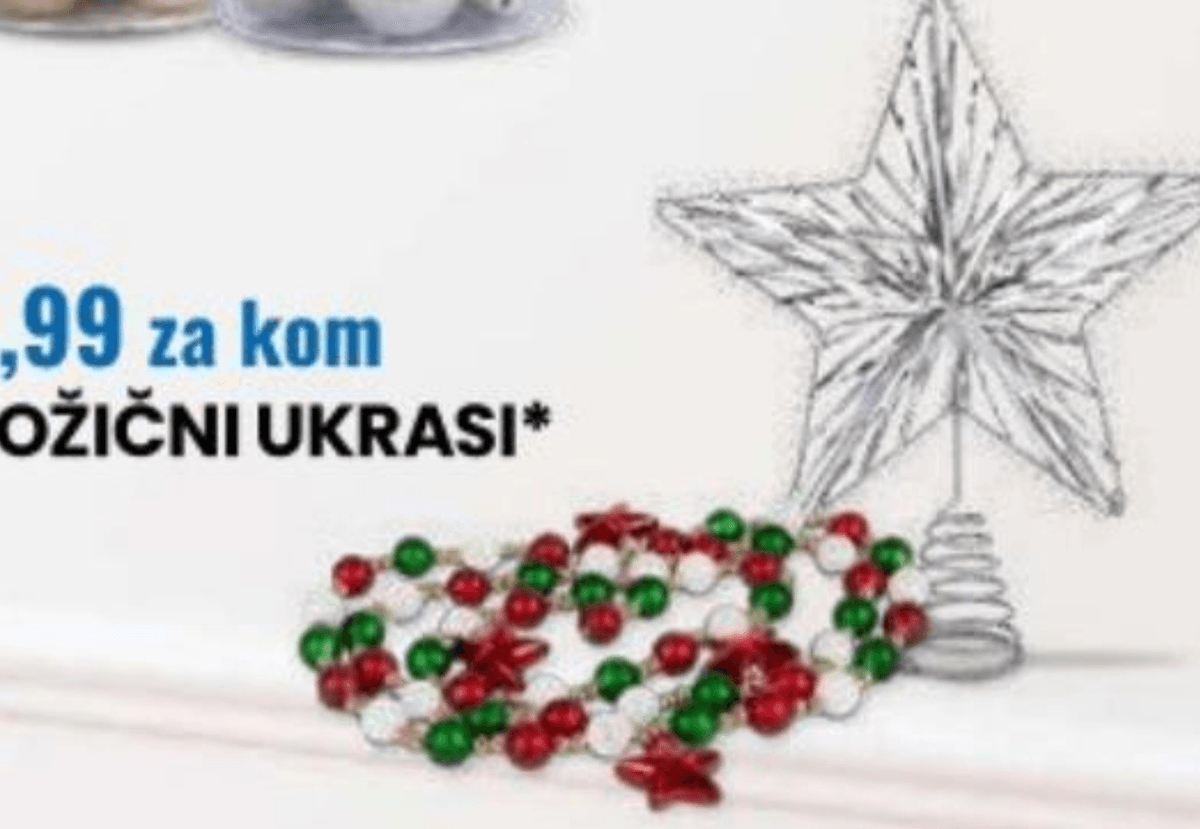 Božićni ukrasi - Akcija u trgovini Eurospin